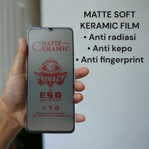 Tempered Glass Ceramic Spy Matte Vivo Y15s Y12s Anti Minyak Anti Kepo Full Layar