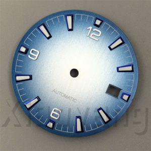 31mm Black Blue Silver Gradient Watch Dial Orange 6-9-12 Numbers Green Luminous Fit NH35 NH36 ETA2824 PT5000 2836 Movement Date