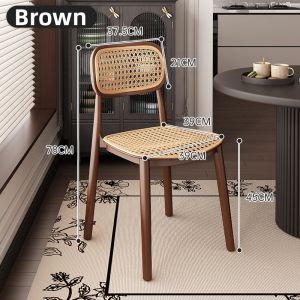 ZHUSHANXIA | Vintage Luxury Rattan and Plastic Back Chair
