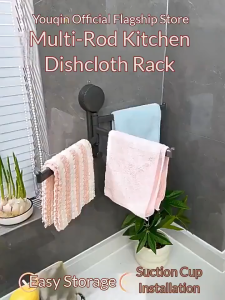 Wall Mounted Suction Cup Rotating Towel Rack Foldable Wall-Mounted Corner Storage Three Arm Rotating Towel Rack for Rotating Towel Rack Bathroom & Kitchen Suction Cup Wall Mounted Folding Bath Towel Rack Space Saving Designs