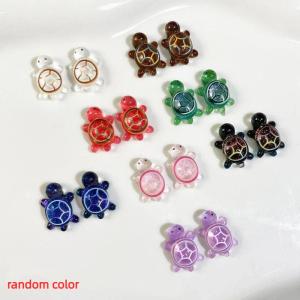 WHPHous | 50Pcs Mini Resin Colorful Turtle Figurines Durable Tiny Animal Miniatures for Cake Topper DIY Photo Props Home Desk Ornament