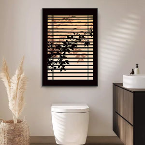 YASISHA | Waterproof Faux Window Plant Decoration  Bathroom Wall Art