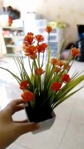 EFPT51 Pot Tanaman Hias Bunga Hias Plastik Ornamen Pot Bonsai Artificial Flower Decoration