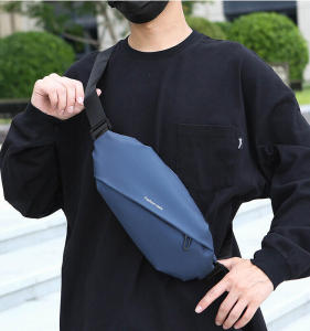 Mens waist bag crossbody bag PU leather waterproof waist bag mens sling bag shoulder chest crossbody bag Lelaki travel bag student shoulder bag waist bag男士腰包斜挎包肩包胸包