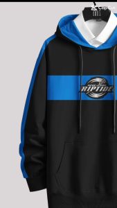 Atasan Hoodie Warna Hitam Jumper Pria Wanita Kombinasi size S - 2XL