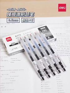 Bút bi nước bút GEL bút mực bấm văn phòng Deli mực đen ngòi 0.5mm học sinh mực đều A575 - có ruột thay thế --