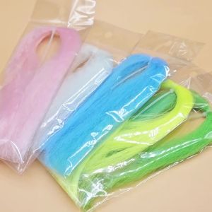 1Pack Glow and Flash Synthetic Tying Fiber for Saltwater Jig Assist Hook Lure Making & Fly Fishing Streamer Material 6Colors