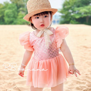 Girls Mermaid One-Piece Swimsuit Beach Vacation Dress Style a Class Baby Swimming Costume Age 3 to 6 Small Children