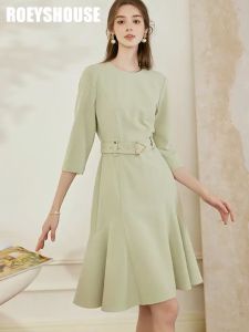 Đầm dự tiệc cổ tròn tay lửng thiết kế dáng xoè thiết kế