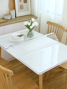 Thicked PVC Table Cover Transparent Plastic Table Cloth Rectangular Soft Glass Table Protector Mat
