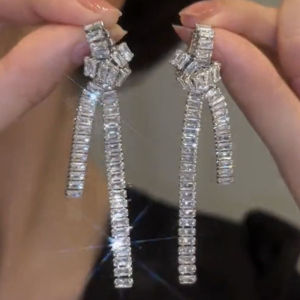 Exaggerated Long Tassel Earrings Pure Silver Needle Knot Design Fashionable Korean Style Womens Jewelry  out New Model