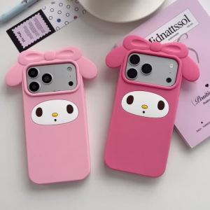 Sanrio | Ốp Điện Thoại Silicon Hình Nơ Dễ Thương Melody Dành Cho iPhone 12/13/14/15/16/17 Pro Max Plus Chống Sốc Chống Xước Mềm Mại