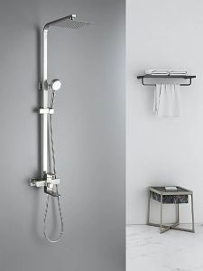 KEVE 3 in 1 304 Stainless Steel Hot and Cold Shower Set for Bathroom Rainshower Set with Faucet 2 Way Double Source