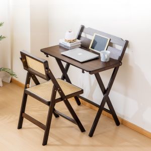 Elevating Folding Computer Desk Simple Modern Bedroom Student Home Office Desk near Bed Children Study Table Bamboo Material