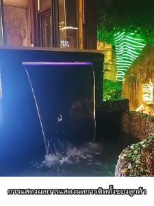 น้ำตก ม่านน้ำตก น้ำตกบ่อปลา ผนังบ่อปลา 304 ผนังม่านน้ําสแตนเลส สวนดอกไม้ กำแพงม่านน้ำ พร้อมช่องสำหรับติดไฟ LED