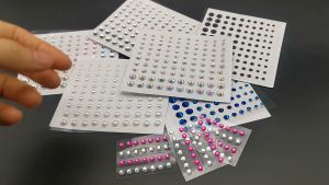 สติกเกอร์อายแชโดว์พลอยรอยสักติดเพชรทำจากเรซิน3D