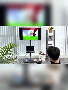 Movable TV Floor Stand Vertical Cart White Solid Wood Universal556575Inch