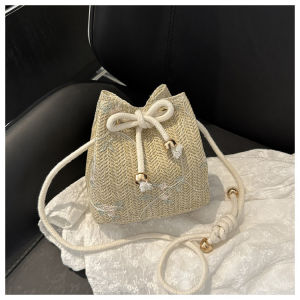 JIFANPAUL | Cute Fairy Fresh Woven Bucket Bag
