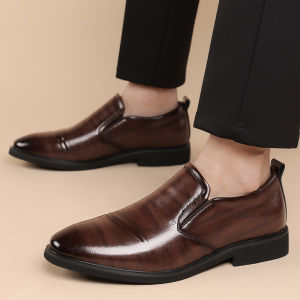 Business Casual Toe Pointed Slip-On Leather Shoes