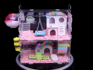 Acrylic Hamster Cage with AccessoriesMulti Layer Hamster House with Full Transparent Viewing for Pet Mice Hamster Habitat for Dwarf Hamster Gerbils