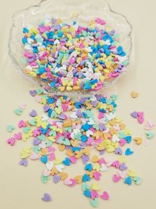 เล็บ DIY ตกแต่งรูปหัวใจสีสันสดใส ชิ้นส่วนเนยจำลอง ชิ้นส่วนสลิม ชิ้นส่วนเนื้อ ชิ้นส่วนอื่นๆ สำหรับตกแต่งเล็บ