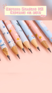 Primary school students cartoon 10 pcs-pack wooden pencil set A box of pencils student stationery