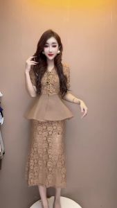 Elegant Womens Fashion High-End Summer Set V-Neck Slimming Top Versatile Mini Skirt Two-Piece Suit Short Sleeve Ladies Ensemble