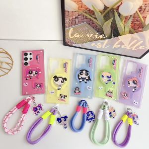 Creative Korean Style Magnetic Acrylic Cartoon Flying Girl Police Phone Case Full Protection for Samsung Galaxy S24 Series S23 Series