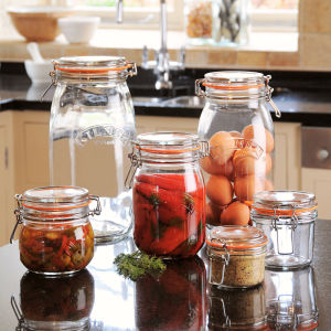 Kilner Lead-Free Glass Food-Grade Sealed Storage Jar Nordic Style Square Preservation Canning Pot for Kimchi Home Kitchen