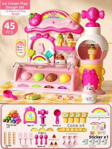WANJUTEGONGDUI | Children Playset Ice Cream Machine Role Play Food Grade