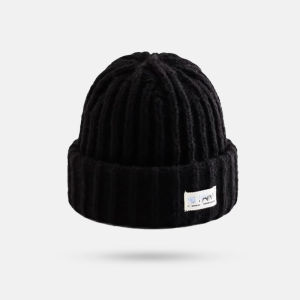 Warm Knitted Thick Yarn Hat for Women Autumn Winter New Style Small Face Exposure Ear Protection Hat Sweet Cute Style Cone Top