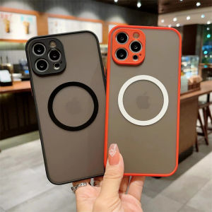 🇹🇭🔥พร้อมส่ง🔥เคสไอโฟนแม่เหล็ก for iphone 14 13 12 11 Pro Max โปร แม็กซ์ phone case เคสโทรศัพท์กันกระแทก พื้นผิวฝ้า (ลายนิ้วมือไม่ติด) กันรอยกล้อง ขอบนิ่มหลังแข็ง