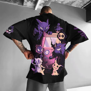 Pokémon Japan Anime Peripheral Printed Short Sleeve 2025 Pikachu Gengar Summer Mens and Womens Loose Sports Top T-Shirt ins