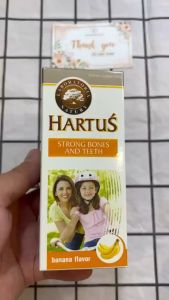 Hartus Canxi nhập khẩu Châu Âu - Bổ sung Canxi vitamin K+D3 - vị chuối dễ uống kông gây táo chai 150ml