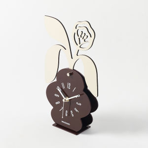 Nordic Luxury Creative Rose Desktop Clock Bedroom Entrance Decorative Ornament Mandelda Wooden Handmade Living Room Decor