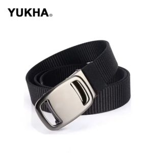 Ikat Pinggang Kanvas Nilon Rel Otomatis Buckle Besi