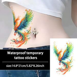 Powerful Mythical Phoenix Temporary Tattoo Sticker Long-lasting and Waterproof Realistic Fake Tattoos For Arm Leg Waist.