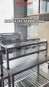 Rak Stainless / Rak Serbaguna / Rak Gelas / Glass Rack 11.4-30 RESTOMART Stainless Steel (0370051)(F12)