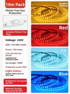 SHUOYU | Self-adhesive Super Bright Waterproof Soft LED Strip 220V