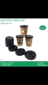 LID Paper Cup 8 Oz Tutup gelas Tutup 8 oz (Isi 50 Pcs-WLP8)