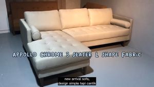 [FREE INSTALLATION] SMASIS APPOLLO Chrome 3 Seater L-Shape Fabric Upholstery