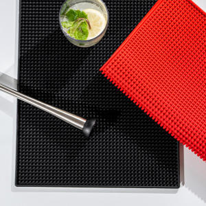 PVC Bar Mat Coffee Maker Countertop Spill Mats Service Dish Glass Drying For Barista Cocktail Bartender Black 2025 New
