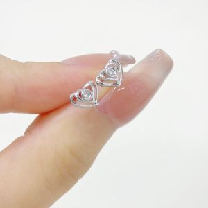 LAZO DIAMOND Beating Hearts Diamond Stud Earrings in 375/9K White Gold
