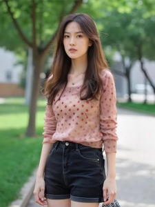 เสื้อยืดลายจุดแขนยาวทรงสลิมฟิตสไตล์เกาหลีสำหรับผู้หญิง ฤดูใบไม้ผลิและฤดูใบไม้ร่วง 2025 ใหม่ ความรู้สึกระดับไฮเอนด์ เสื้อผ้าทำงาน