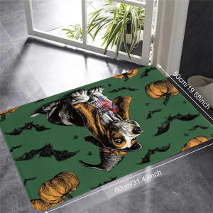 VIKAMA Halloween Floor Mat - Durable Washable Machine Washable - Ghost Pumpkin Kitchen Entry Floor Mat for Home Decoration