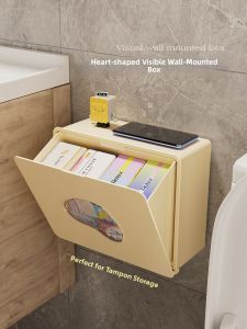 QIOEROUL | Wall-Mounted Waterproof No-Drill Menstrual Pads Storage Box