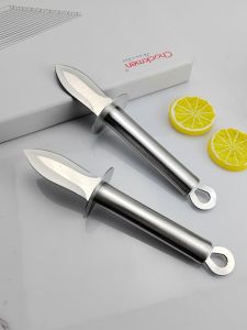 Stainless Steel Oyster Knife Seafood Shell Opener Scallop Tool Kitchen Gadget with Hand Protection Feature