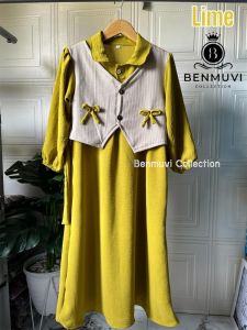 DANIRA Dress Gamis Anak Rompi Terbaru Bahan Crinkle Mix Knit premium Gamis Couple ibu dan Anak