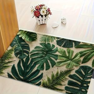 Thảm Hoa Đầy Màu Sắc Thảm Chùi Chân Polyester Chống Thấm Nước Thảm Trải Sàn Mềm Mại Phong Cách Mục Vụ Cho Phòng Ngủ Sofa Phòng Tắm Trang Trí Nhà Cửa