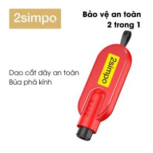 Búa thoát hiểm Cắt dây an toàn 2SIMPO Phụ kiện thoát hiểm xe hơi ô tô đa năng 2 trong 1